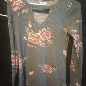 Maurices 24/7 Floral Long Sleeve Top